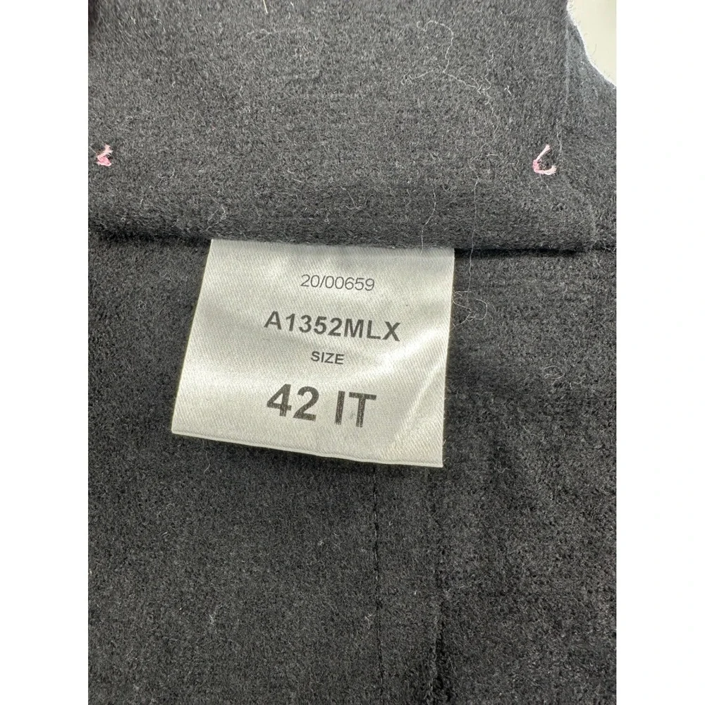 Harris Wharf‎ London Belted Wrap Coat 100% Virgin Wool IT 42 Black Minimalist